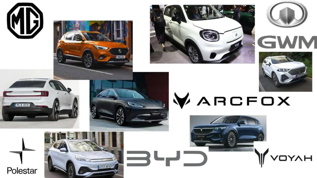 Algunas marcas de coches chinos eléctricos que se venden en Europa.