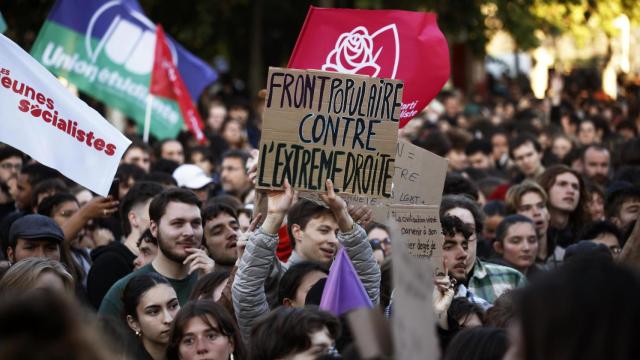 Protesta contra la extrema derecha el pasado lunes en París.