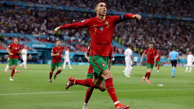 Cristiano Ronaldo celebra un gol en la Eurocopa 2020