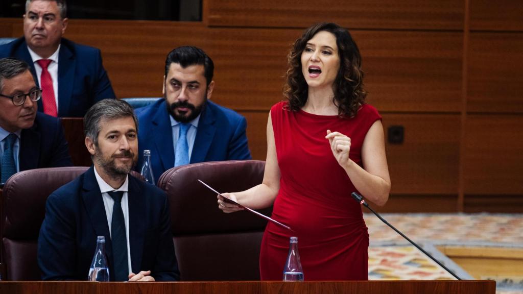 Isabel Díaz Ayuso, durante su intervención en la Asamblea de Madrid