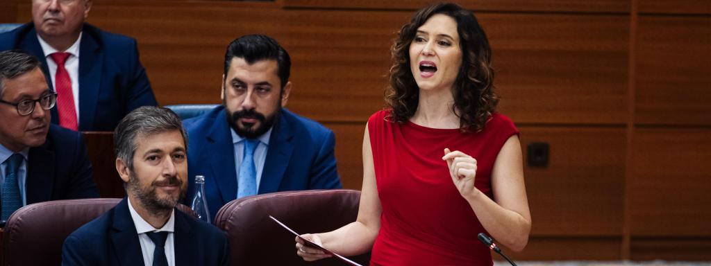 Isabel Díaz Ayuso, durante su intervención en la Asamblea de Madrid
