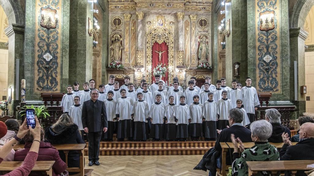 La Escolanía de El Escorial durante una de sus actuaciones.