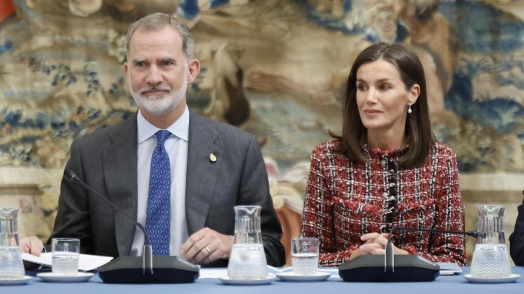 Los Reyes, en su reunión de trabajo en El Pardo.