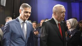 Pedro Sánchez y Recep Tayyip Erdogan.
