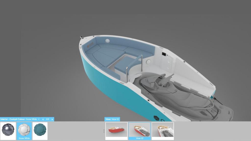 Herramienta de personalización de la embarcación en la web de ONE Water Toys