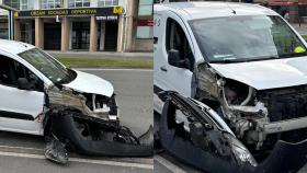 Un accidente entre dos autobuses y una furgoneta en A Coruña provoca retenciones a primera hora