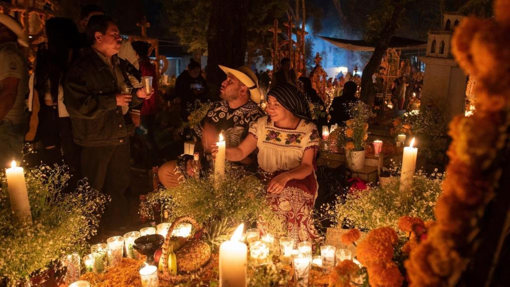 Celebración del Día de los Muertos en Michoacan.