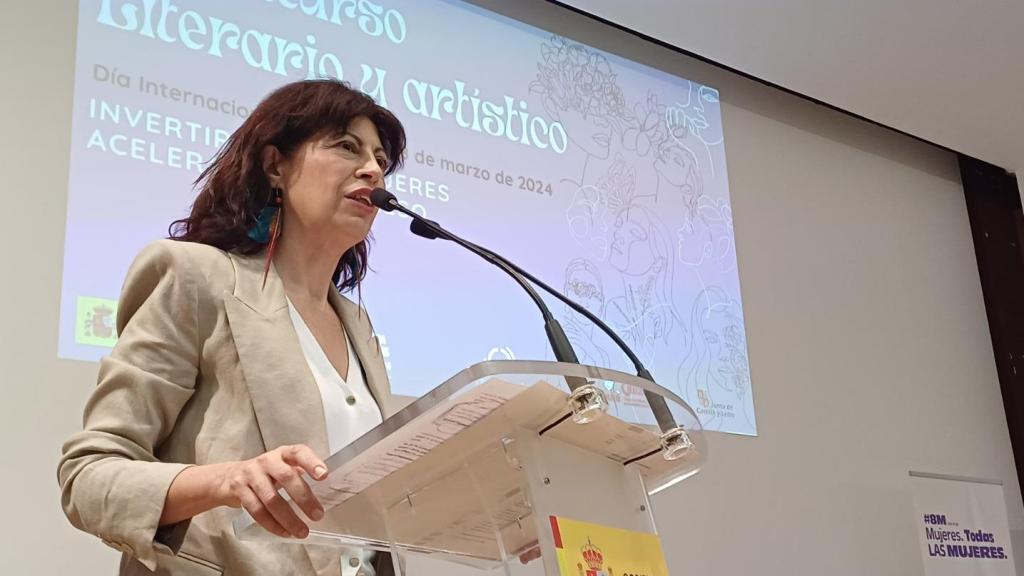 La ministra de Igualdad, Ana Redondo, durante su intervención de este miércoles en el acto de entrega de los Premios 8M, en Valladolid