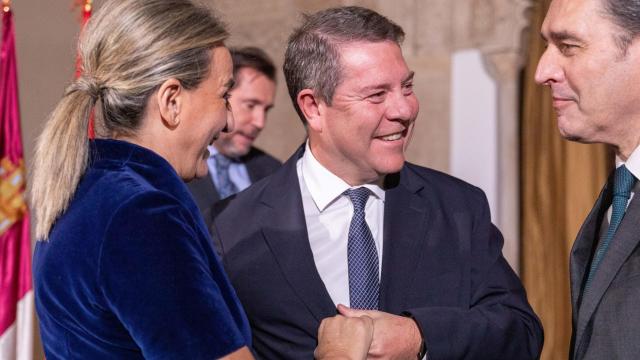 Tolón y Page, muy sonrientes durante la toma de posesión de ella como delegada del Gobierno.