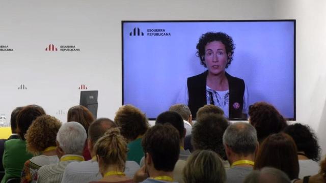 Marta Rovira, secretaria general de ERC, interviene vía telemática en el Consell nacional del partido.