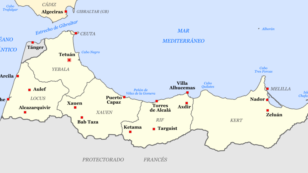 Zona norte del protectorado de Marruecos.