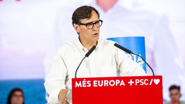 El candidato a la Generalitat Salvador Illa, en un acto del PSC.