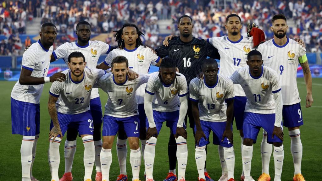 La selección francesa, durante un amistoso antes de la Eurocopa.