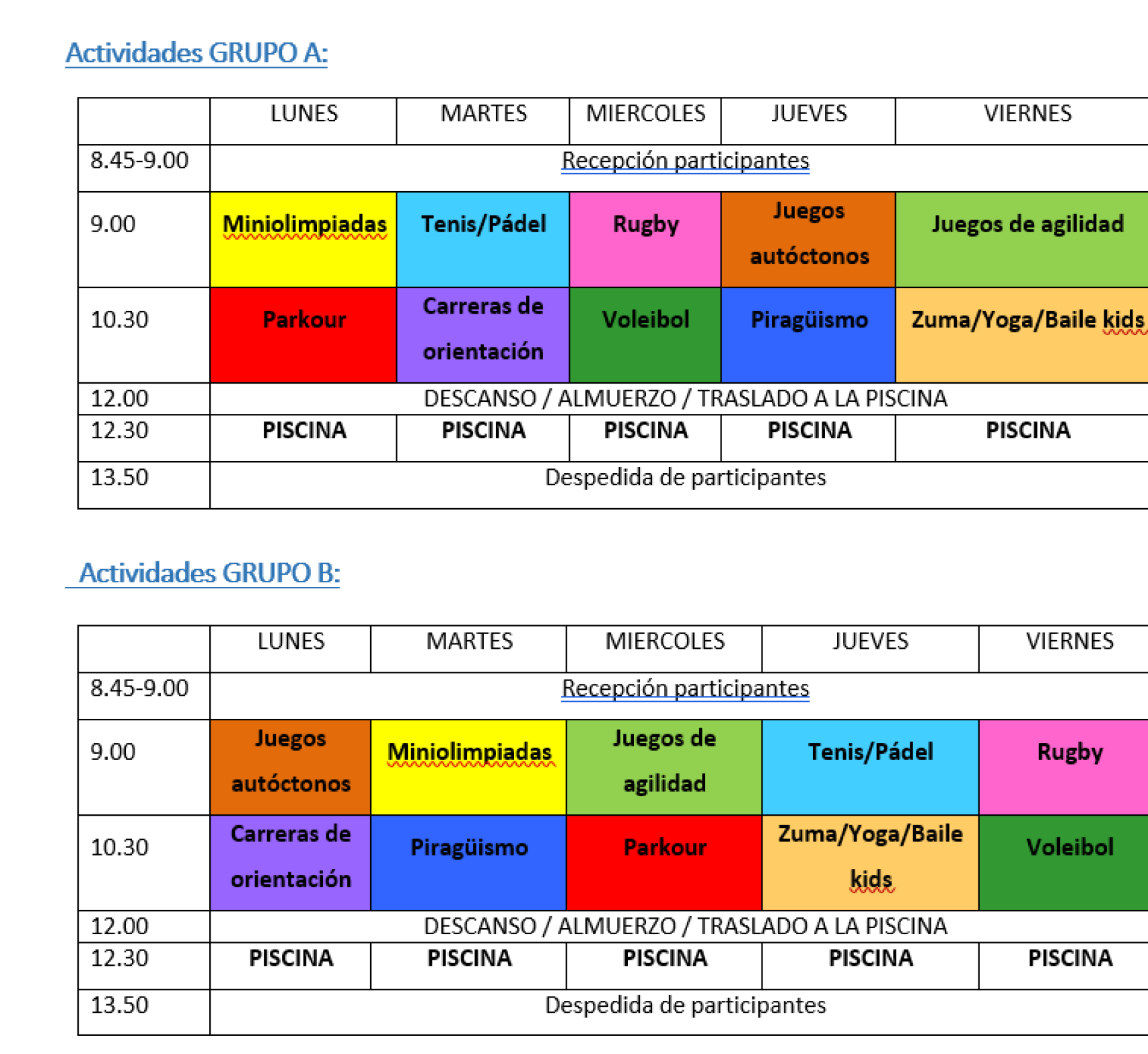 Calendario de juegos escolares del Ayuntamiento de Zamora para julio y agosto de 2024