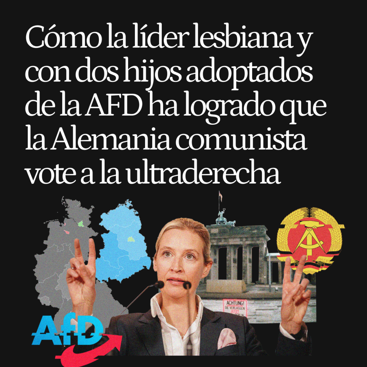Cómo Alice Weidel, la líder lesbiana de la AfD con dos hijos adoptados, ha logrado que la Alemania comunista vote a la ultraderecha