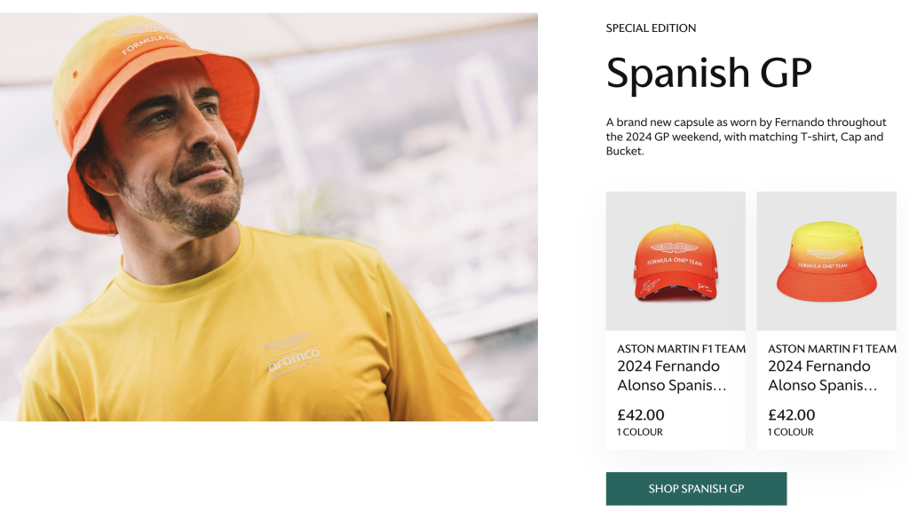 La colección de productos especiales de Aston Martin para el GP de España de F1