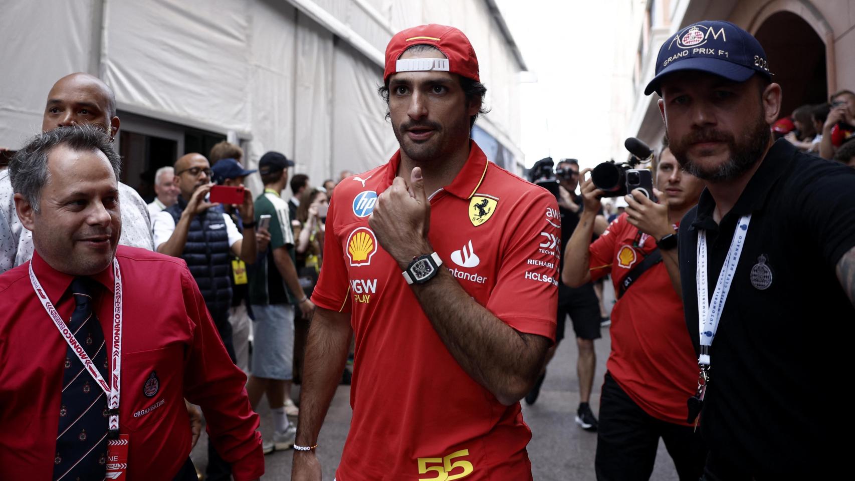 Carlos Sainz en el circuito de Mónaco.