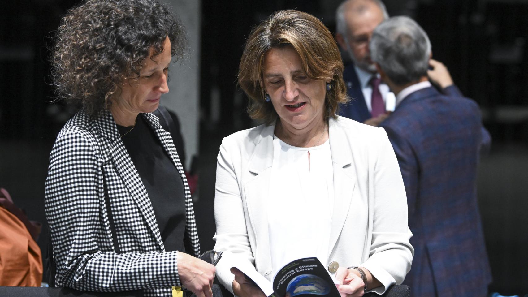 La vicepresidenta tercera y responsable de Transición Ecológica, Teresa Ribera, durante la reunión de este lunes en Luxemburgo