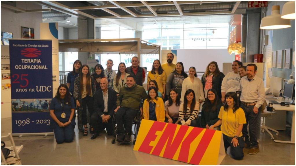 Imagen del día de la presentación de la exposición en Ikea A Coruña