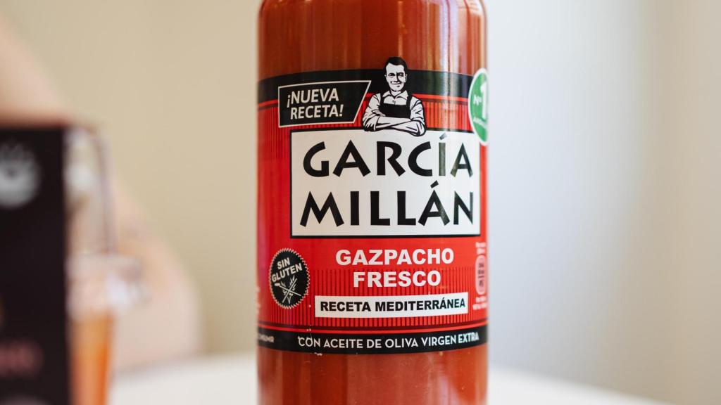 Gazpacho de la marca García Millán, receta mediterránea.