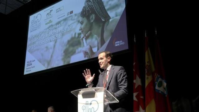 El presidente de la Diputación de Valladolid, Conrado Íscar, en su condición de presidente de la Comisión de Políticas de Agua, Medio Ambiente y Economía Circular de la FEMP, participa en la inauguración oficial del Foro de las Ciudades de Madrid IFEMA 2024.
