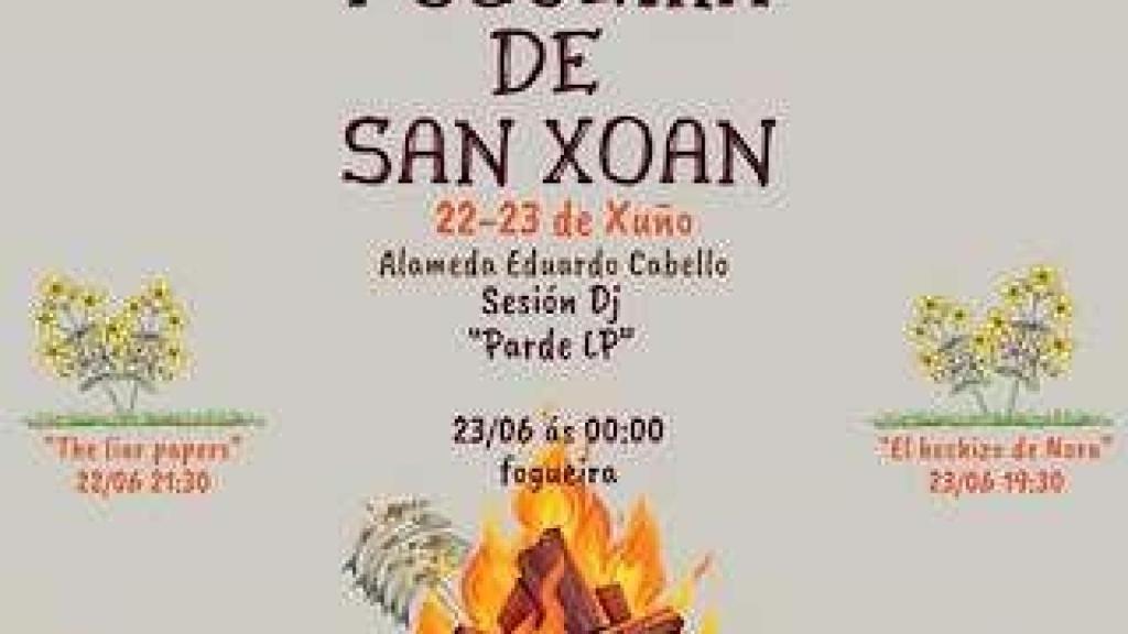 Cartel de San Xoán en Bouzas