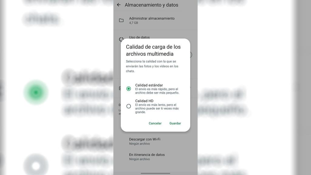 WhatsApp y la configuración a HD