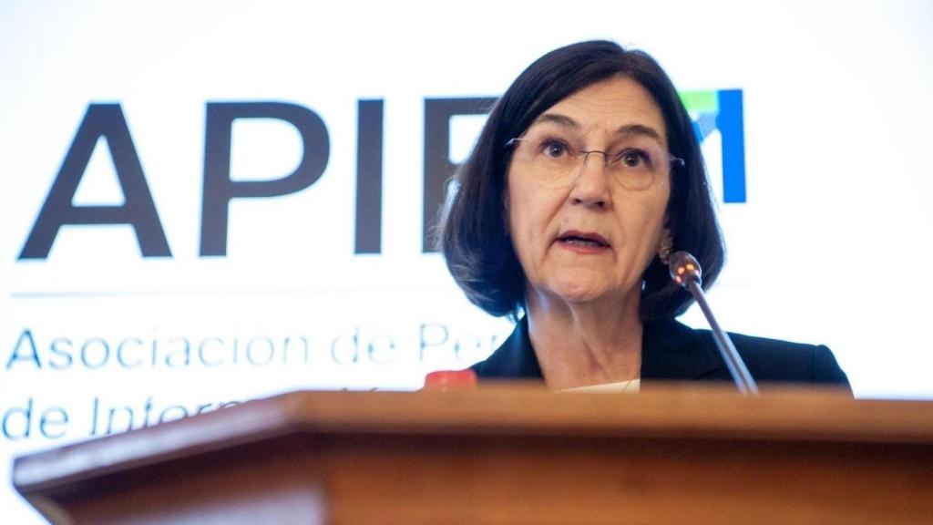 Cani Fernández, presidenta de la CNMC, el martes durante su intervención en el Seminario de Apie.