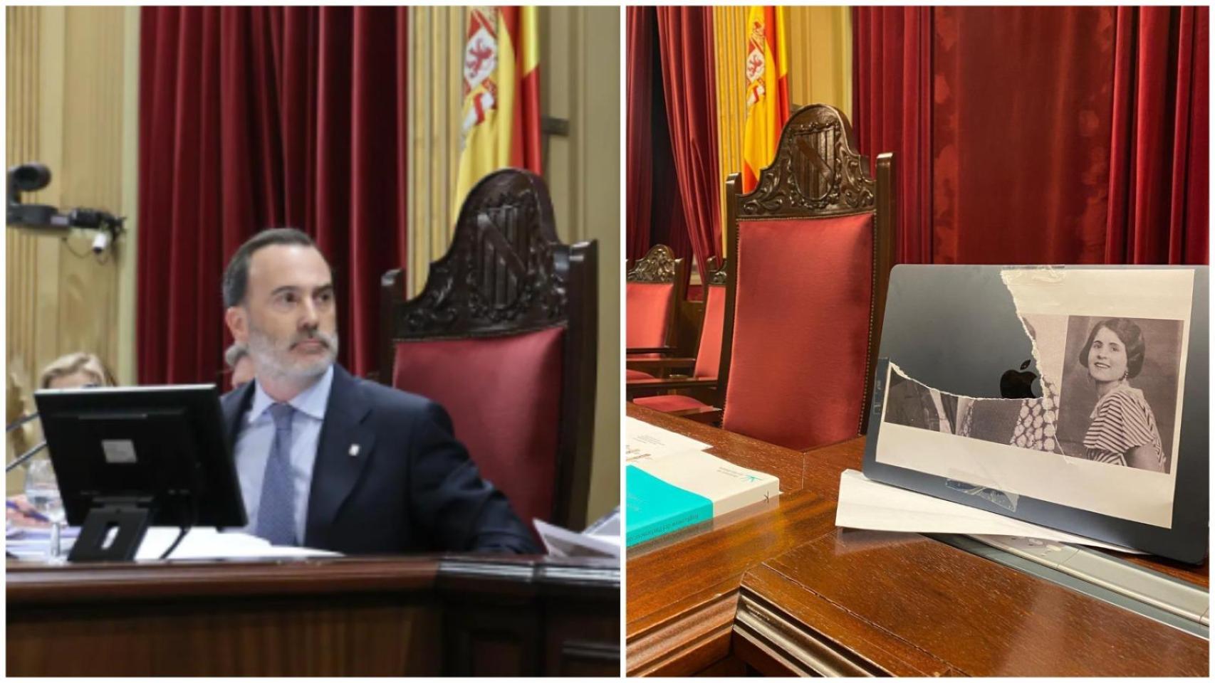 El presidente del Parlament balear (Vox), a juicio por un delito de odio por romper una foto de una víctima de Franco