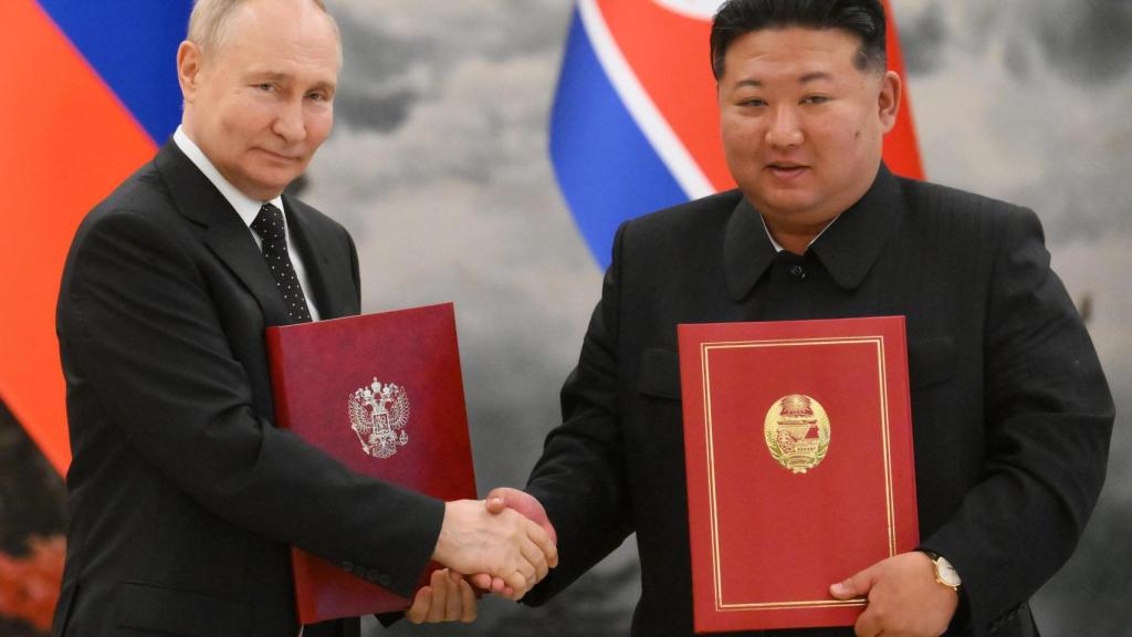 Vladímir Putin y Kim Jong-un, durante la visita del primero a Corea del Norte.