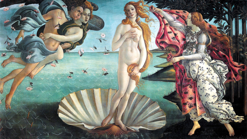 La pintura 'El nacimiento de Venus',  de Sandro Botticelli.