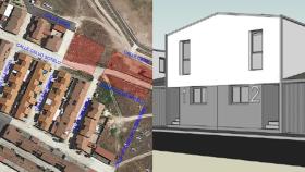 Ubicación e infografía de la promoción de viviendas en Sanchonuño