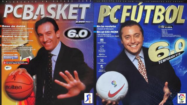 Carátulas de PC Basket y PC Fútbol 6.0, de Dinamic Multimedia (1997)