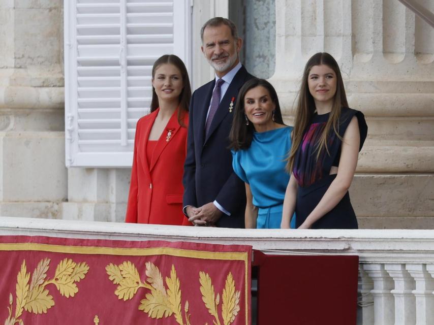 La princesa Leonor, el rey Felipe VI, la reina Letizia y la infanta Sofía.