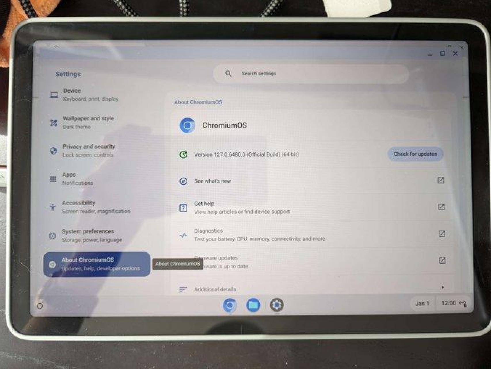 ChromeOS en una Pixel Tablet