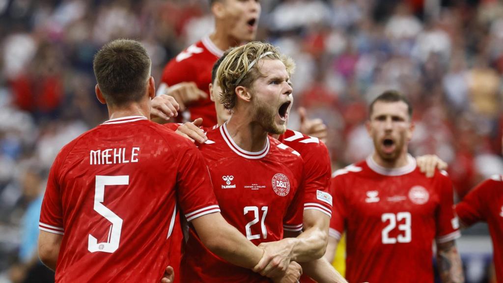 Hjulmand celebra el gol ante Inglaterra.