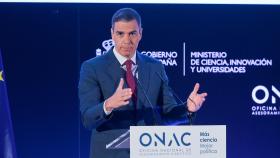 El presidente del Gobierno, Pedro Sánchez, interviene en la presentación de la Oficina Nacional de Asesoramiento Científico (ONAC), en la sede central del CSIC.