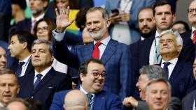 El Rey Felipe VI, en el palco del Veltins Arena para apoyar a España en su partido de la Eurocopa contra Italia