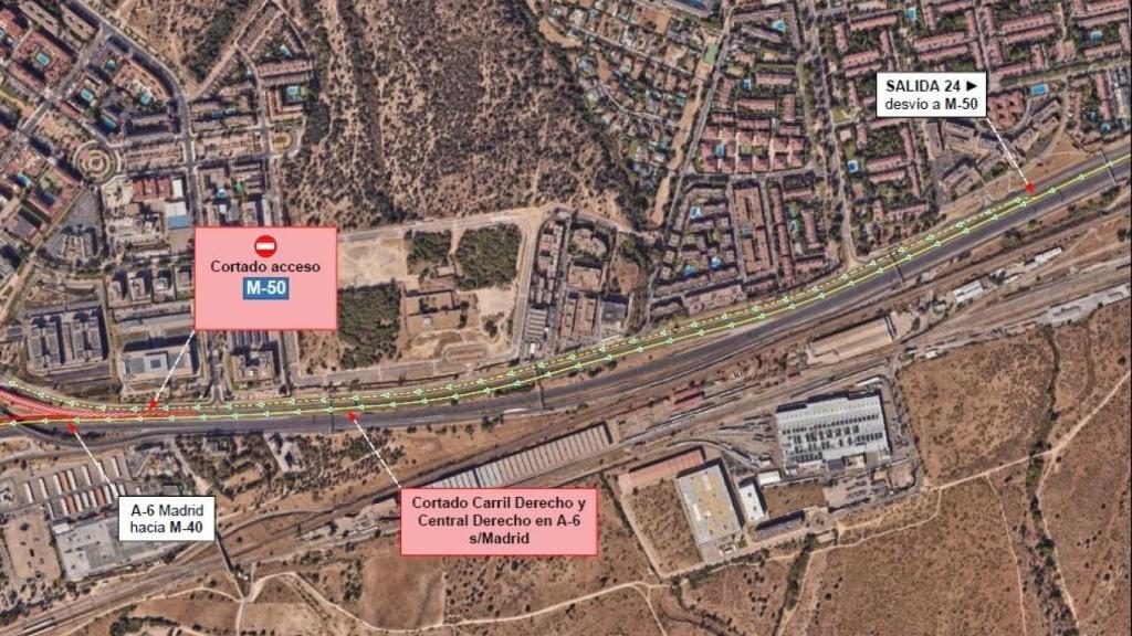 Afectaciones al tráfico en la A-6 y la M-50.