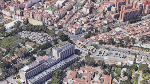 Vista de la zona de Victoria Eugenia, cerca del Hospital Civil de Málaga.