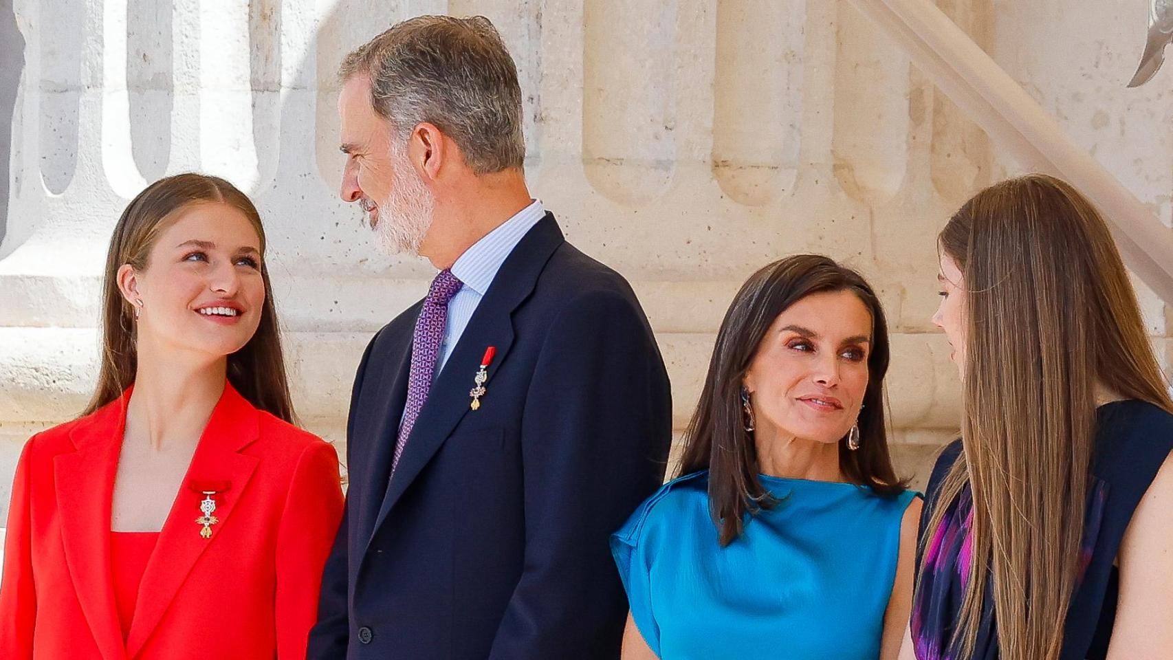 La Familia Real en el balcón del Palacio el pasado miércoles, 19 de junio.