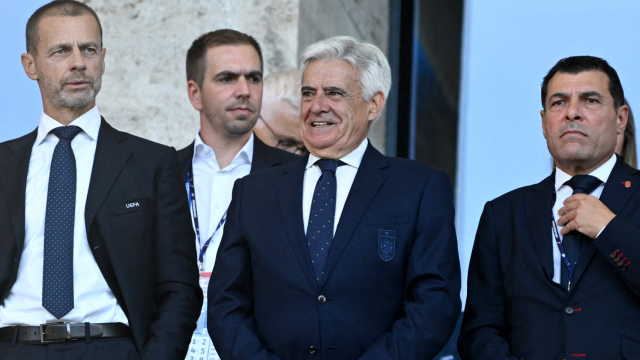 Pedro Rocha, en el palco de autoridades en la Euro2024