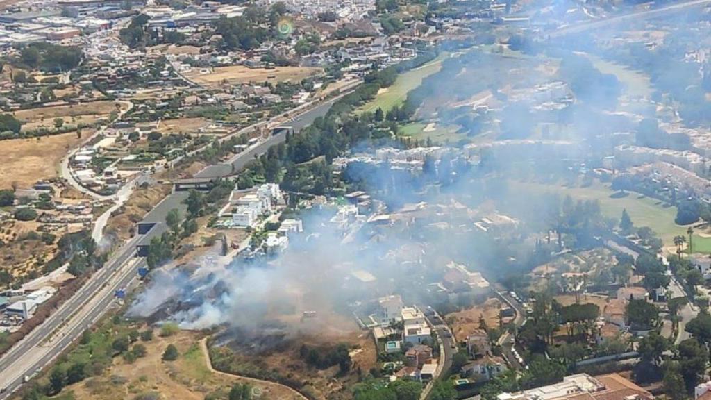 Imagen del incendio ocurrido en Marbella.