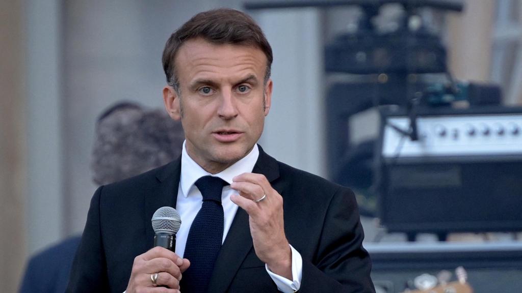 Emmanuel Macron, presidente de Francia, durante la Fiesta de la Música, en el  Elíseo.
