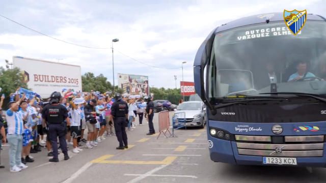 Vídeo de la llegada del Málaga al estadio del Nàstic de Tarragona.