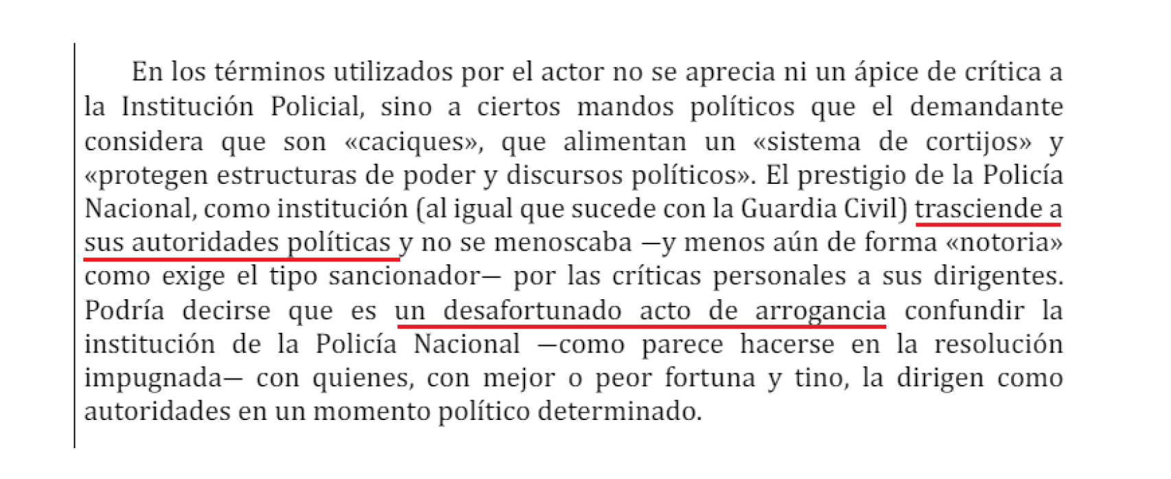 Fragmento de la sentencia.