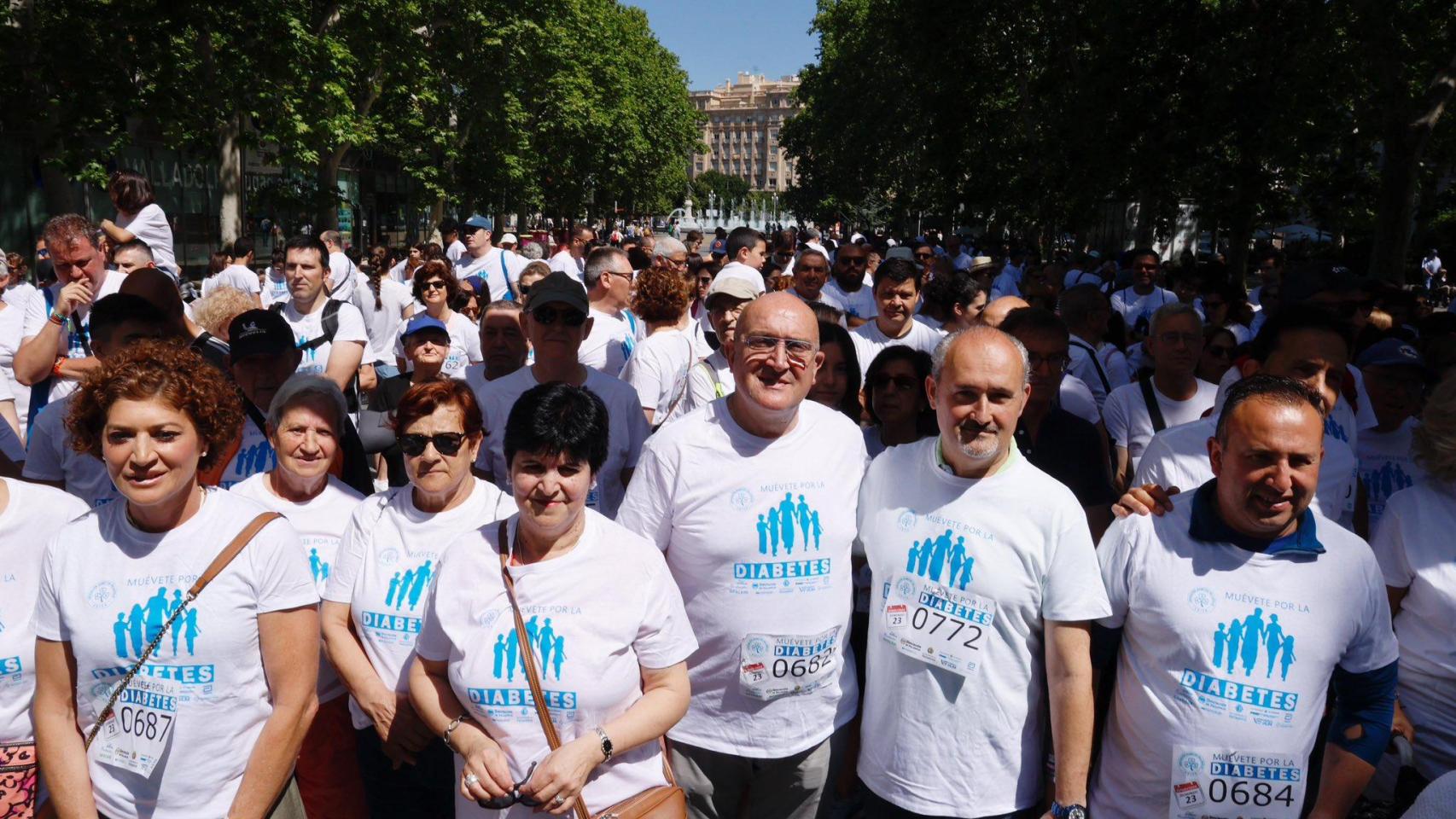 El alcalde de Valladolid, Jesús Julio Carnero, y varios concejales del equipo de Gobierno municipal, en la Marcha Solidaria por la Diabetes celebrada este domingo