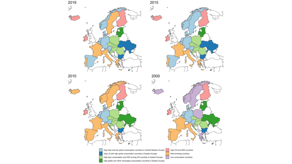 Evolución de los patrones de consumo de alcohol en Europa.