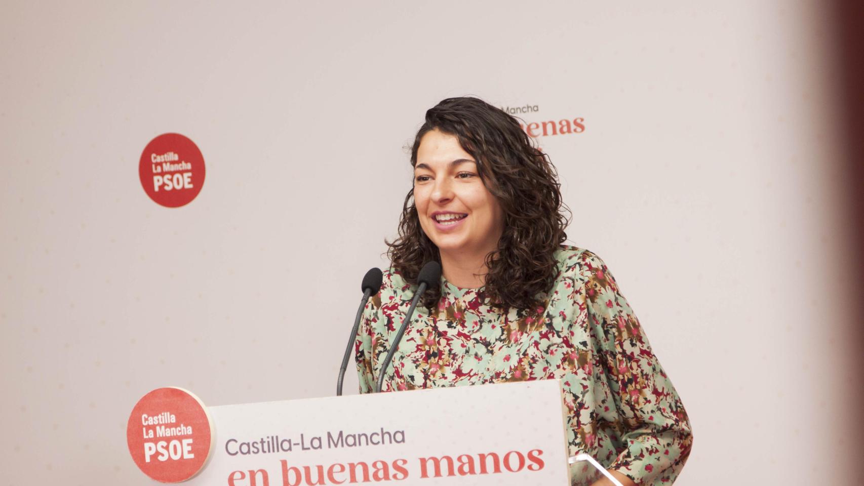 La diputada del PSOE, Paloma Jiménez, en rueda de prensa.