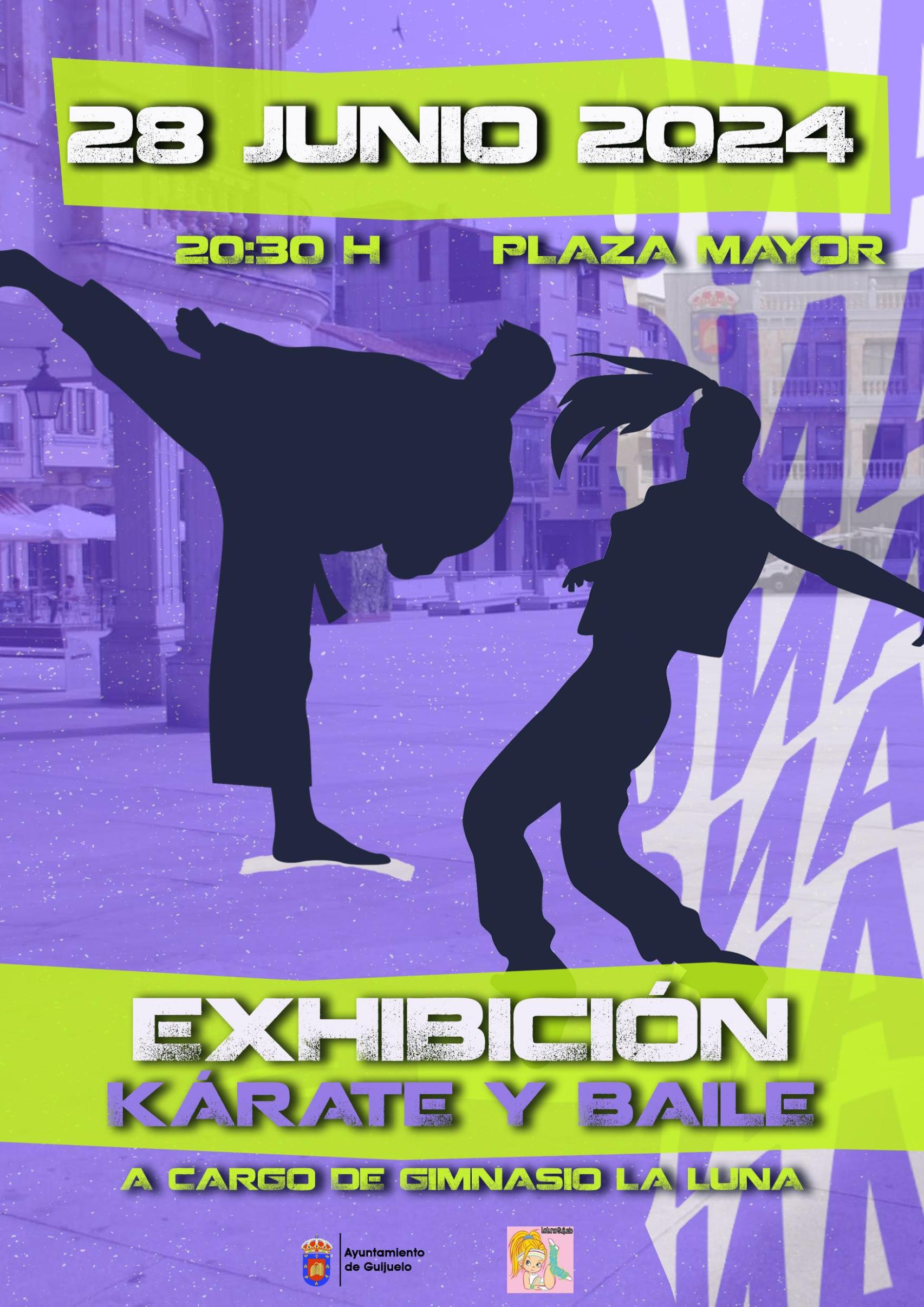 Cartel de la exhibición de kárate y baile de Guijuelo